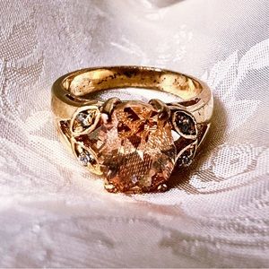 Rose Gem Stone Ring, Size 7.5